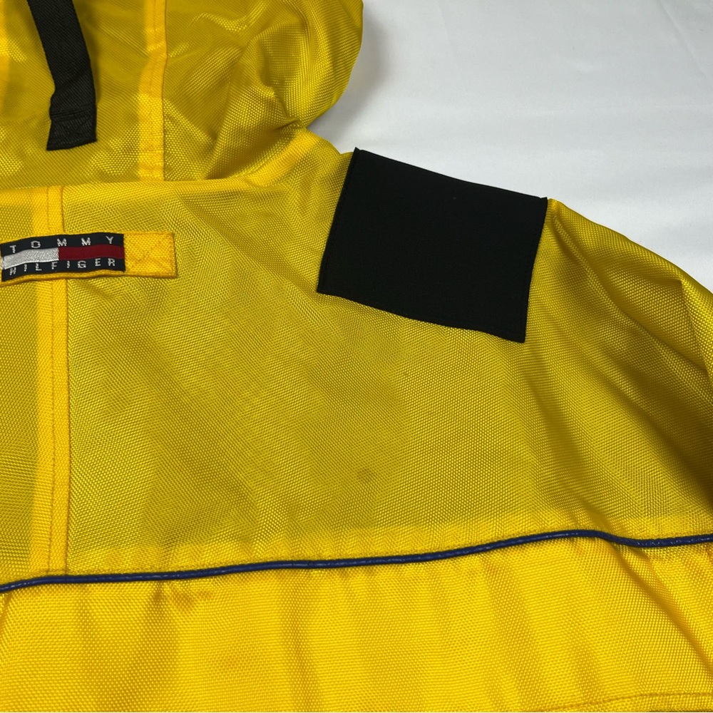 Vtg Tommy Hilfiger Mens Expedition Sailing Jacket XL 90s Hooded Yellow Tech - Picture 11 of 14